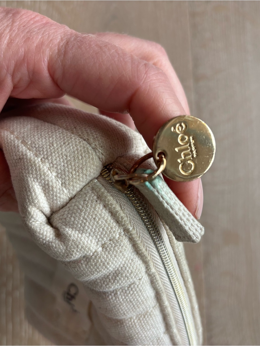 Chloé Cream Quilted Cosmetic Pouch - Picture 3 of 7
